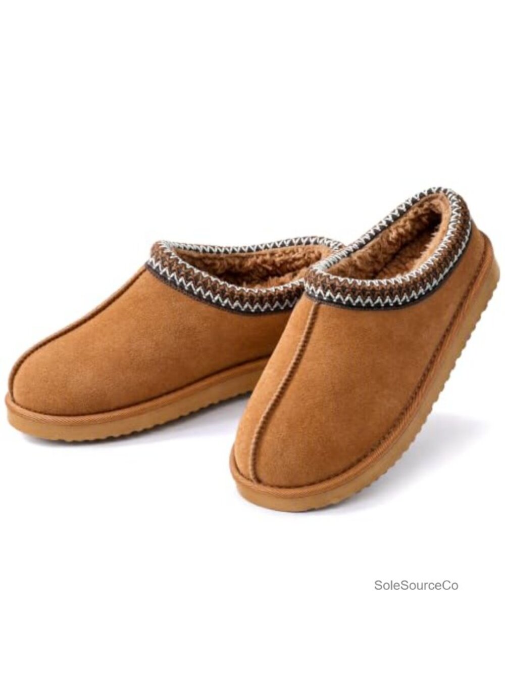 Faux Suede Faux Fur Memory Foam Slippers